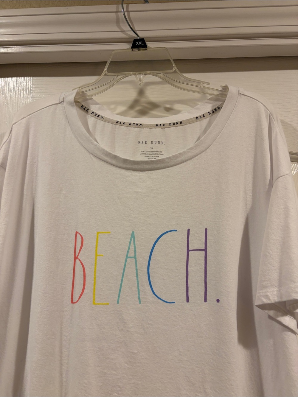 Rae Dunn White 'BEACH.' Graphic Tee size 3x excellent condition